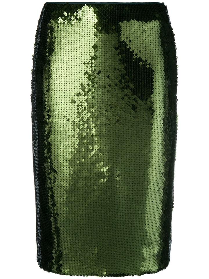 Calvin Klein Sequin Midi Skirt - Green