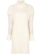 Maison Margiela Long-line Turtle Neck Jumper - White