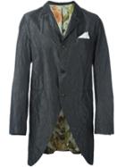 Geoffrey B. Small Long Creased Blazer, Men's, Size: Xl, Blue, Silk/cotton