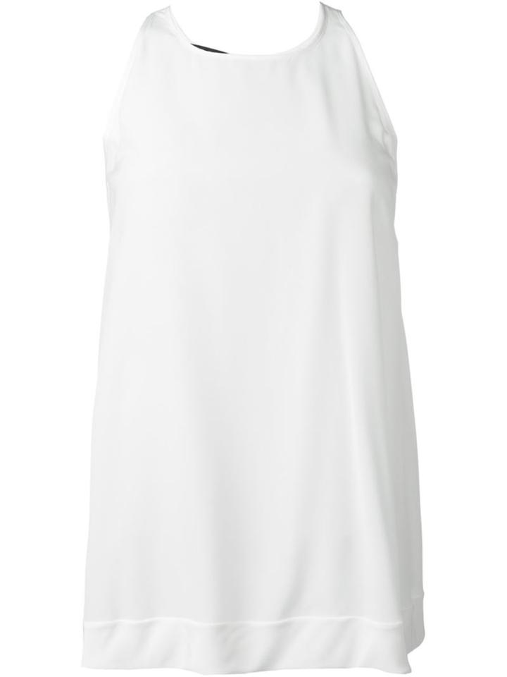 Rochas Embroidered Back Detail Top, Women's, Size: 38, White, Silk/cotton/polyamide/polyester