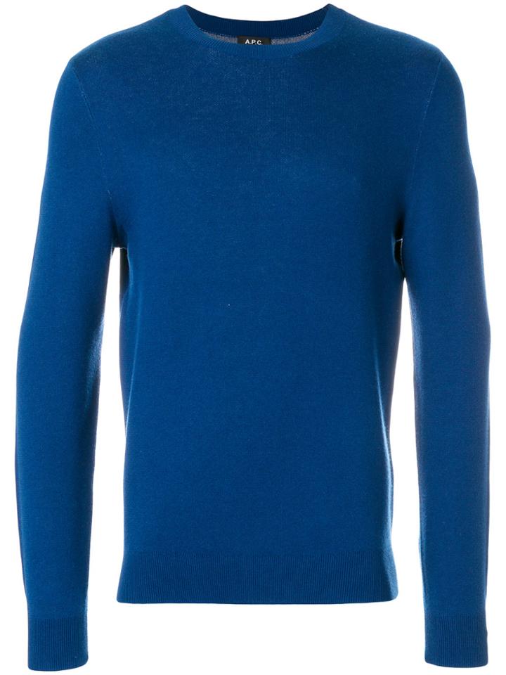 A.p.c. Intarsia Logo Jumper - Blue