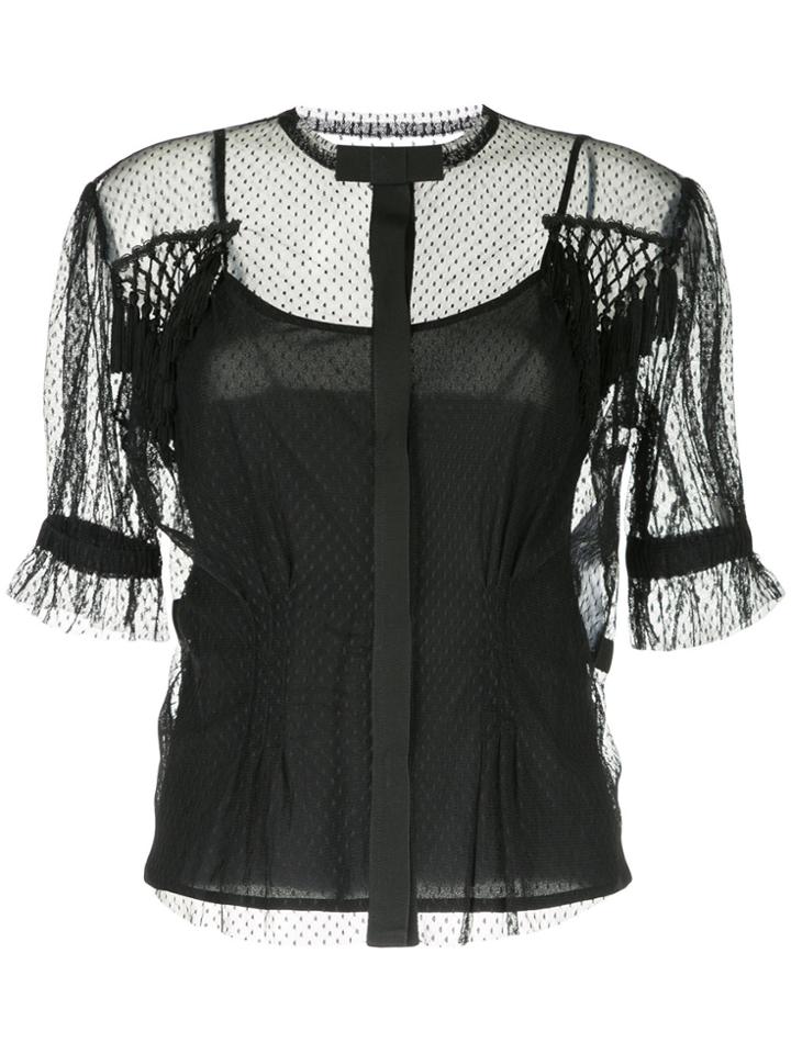 Antonio Marras Sheer Dotted Blouse - Black