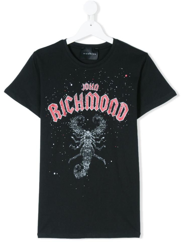 John Richmond Kids Teen Graphic Print T-shirt - Black
