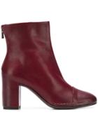Del Carlo Rear Zip Ankle Boots - Red