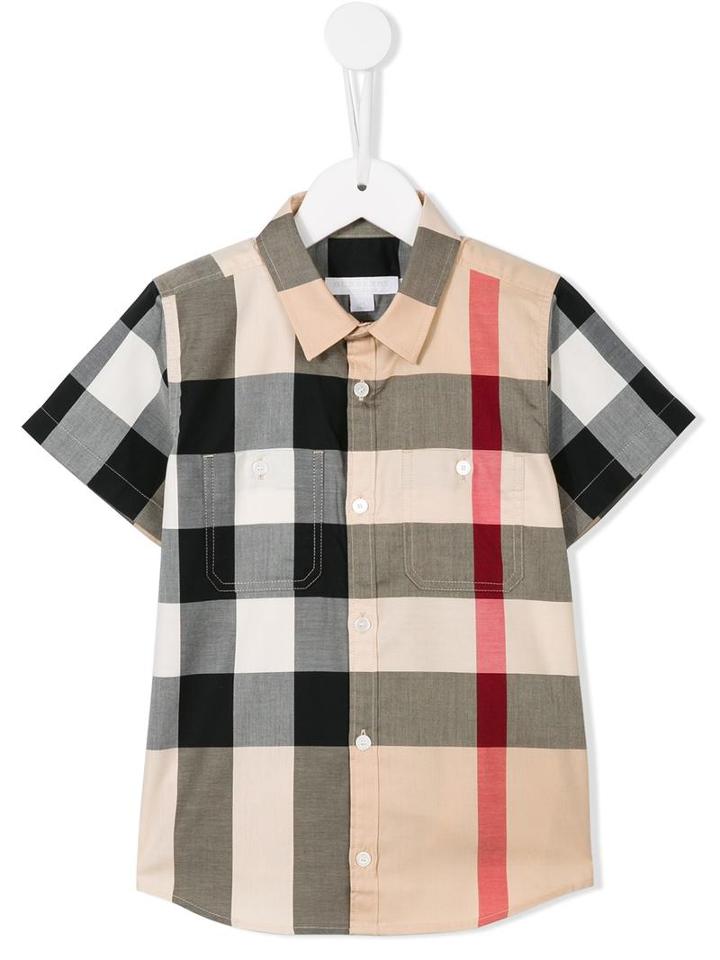Burberry Kids House Check Shirt, Boy's, Size: 12 Yrs, Nude/neutrals