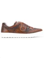 Salvatore Ferragamo Woven Gancio Sneakers - Brown