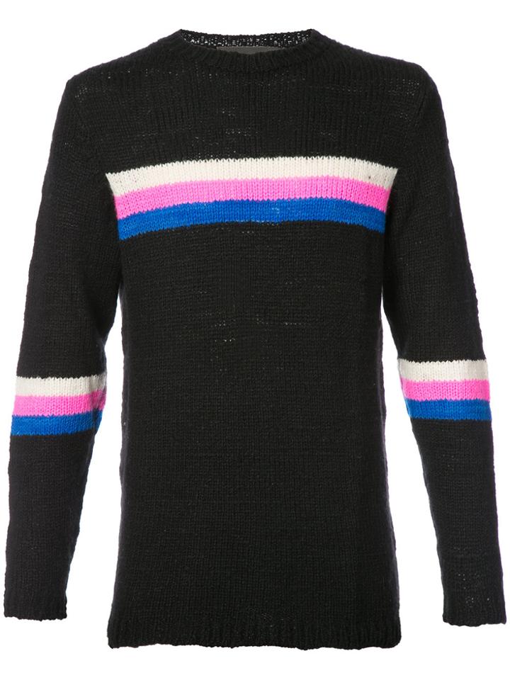 The Elder Statesman Cashmere Intarsia Knit Jumper - Black