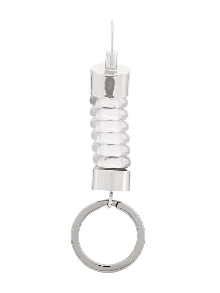 Mm6 Maison Margiela Ridged Circle Drop Earrings - Silver