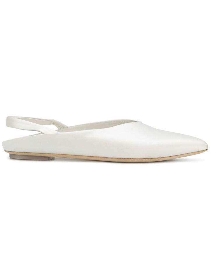 Simone Rocha Satin Slingback Flats - White