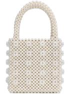 Shrimps Beaded Box Purse - White