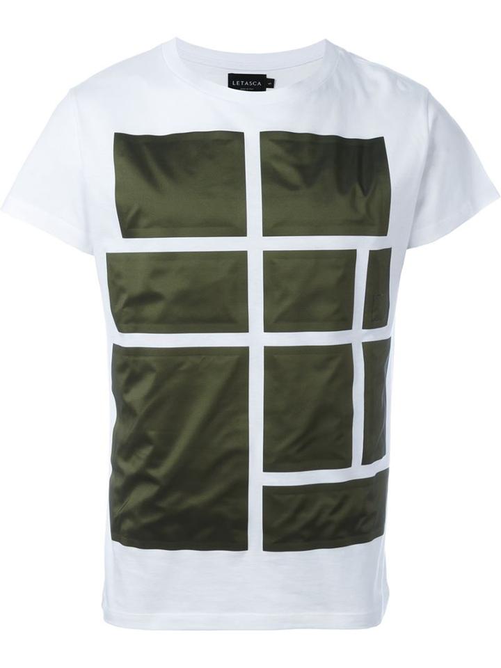 Letasca Green Squares Print T-shirt