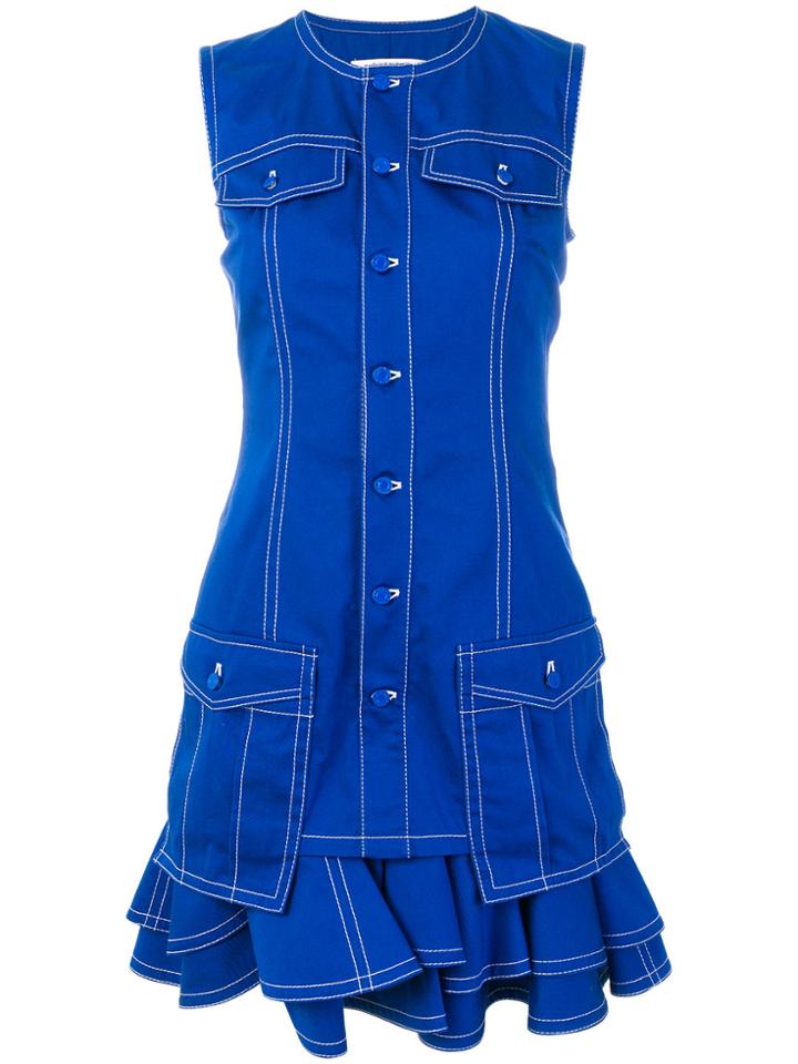 Givenchy Frill-trim Fitted Dress - Blue
