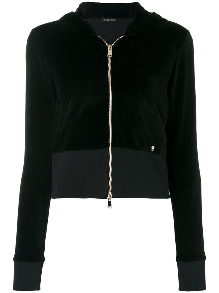 Versace Velour Hoodie - Black