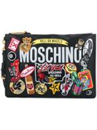 Moschino Appliqué Detail Clutch Bag - Black