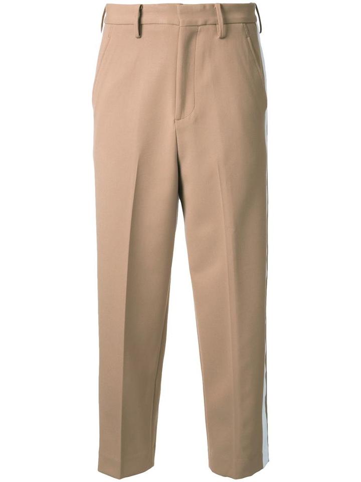 Cityshop Cropped Side Stripe Trousers, Women's, Size: 36, Brown, Polyester/polyurethane/rayon