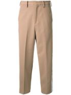 Cityshop Cropped Side Stripe Trousers, Women's, Size: 36, Brown, Polyester/polyurethane/rayon