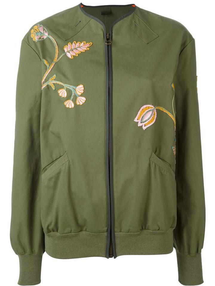 Mr & Mrs Italy Embroidered Floral Long Fit Bomber Jacket