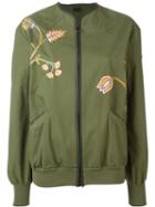 Mr & Mrs Italy Embroidered Floral Long Fit Bomber Jacket