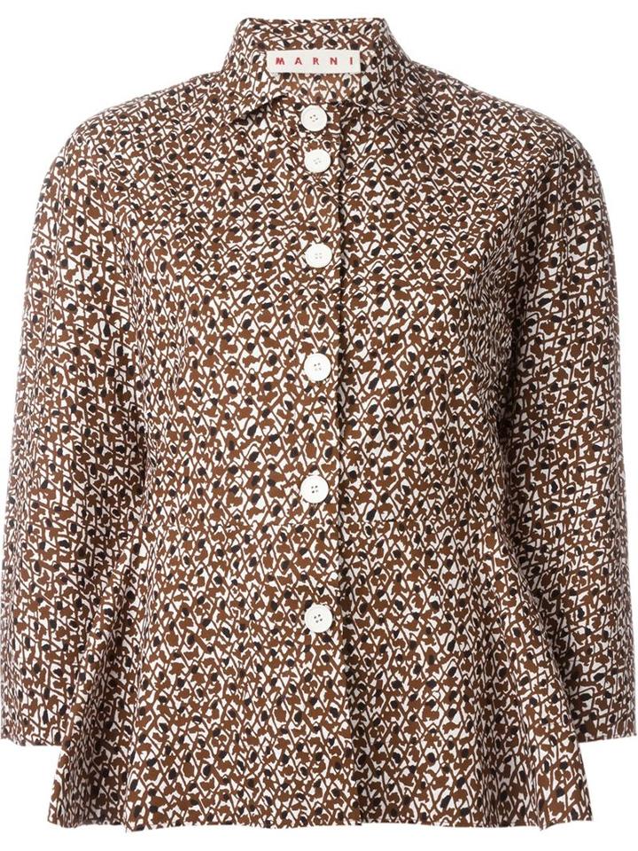 Marni Printed Flared Hem Shirt