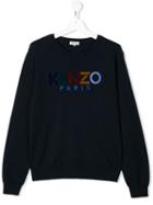 Kenzo Kids Teen Embroidered Logo Sweatshirt - Blue