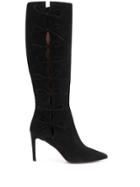 L'autre Chose Side Lace-up Stiletto Boots - Black