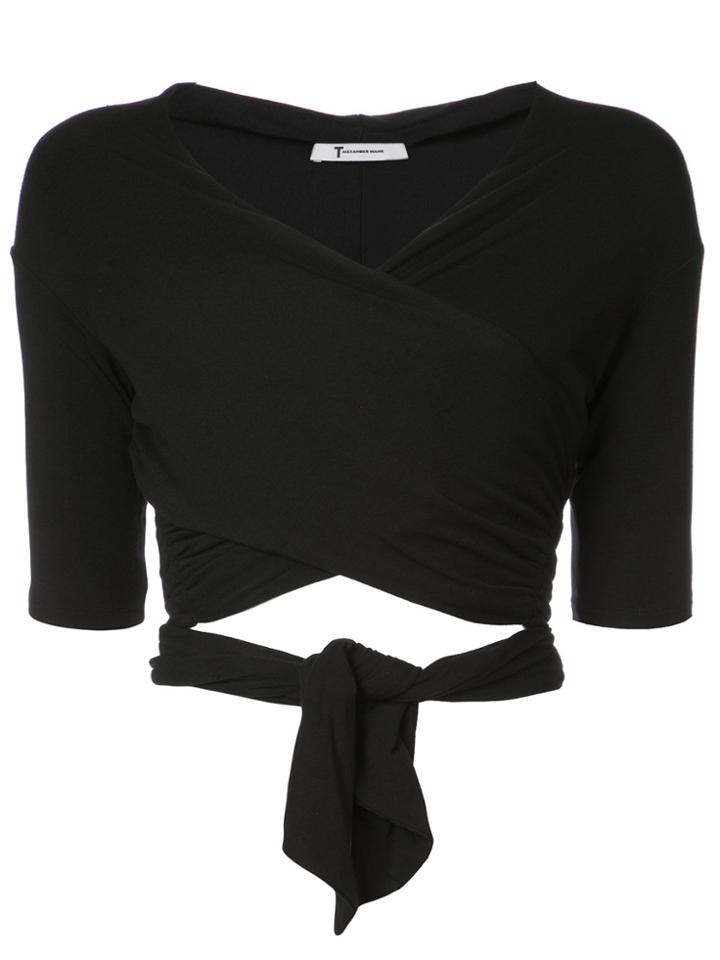 T By Alexander Wang Wrap Style Top - Black