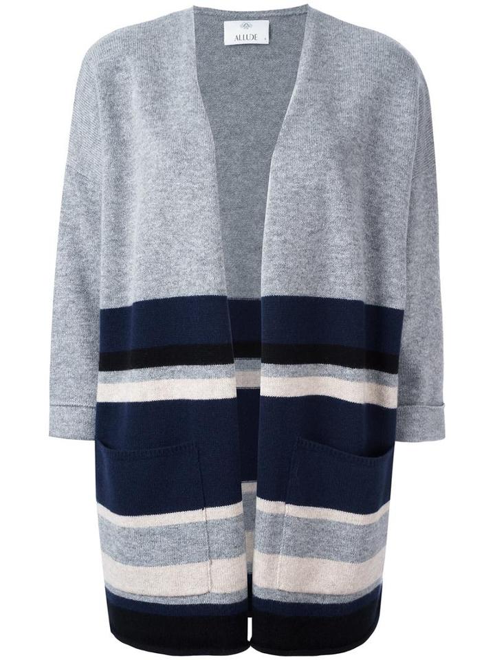 Allude Loose-fit Knit Poncho, Women's, Size: Xl, Grey, Cashmere/virgin Wool