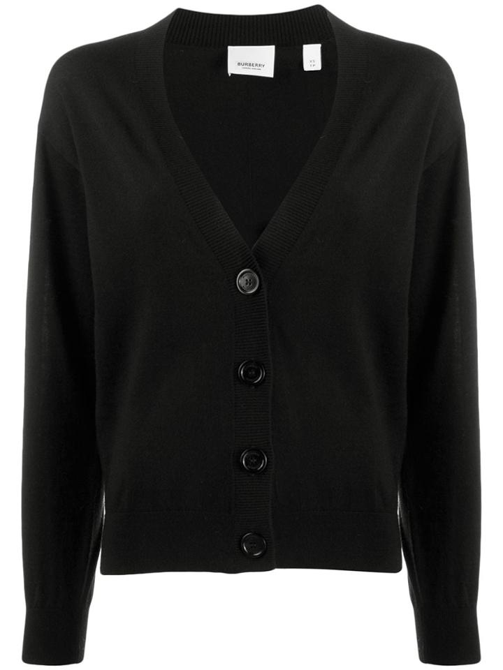Burberry Vintage Check Elbow Cardigan - Black