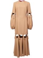 Sara Battaglia Cut-out Dress - Brown
