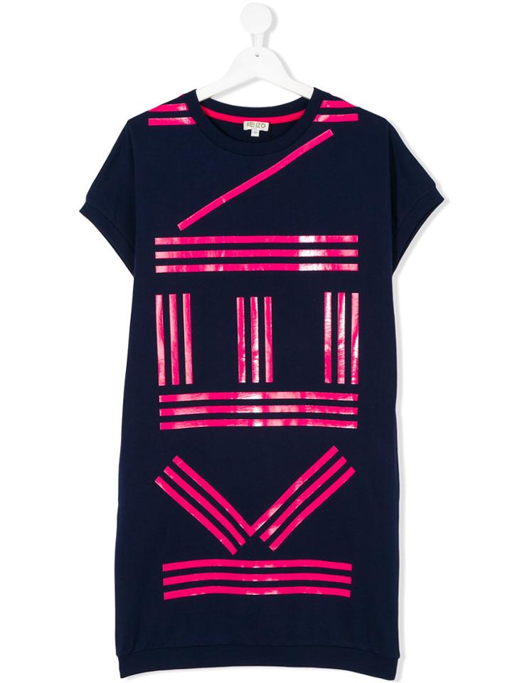Kenzo Kids Logo Sweat Dress - Blue