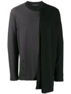 Yohji Yamamoto Two Tone Sweatshirt - Black