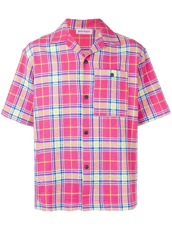 Palm Angels Shortsleeved Plaid Shirt - Pink