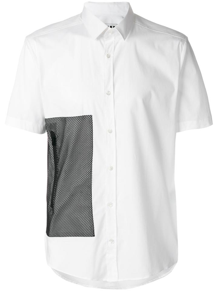 Les Hommes Urban Mesh Panel Shirt - White