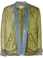 Greg Lauren Denim Trim Distressed Jacket - Green