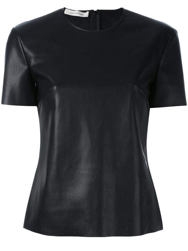 Cédric Charlier - Round Neck T-shirt - Women - Polyester - 40, Black, Polyester