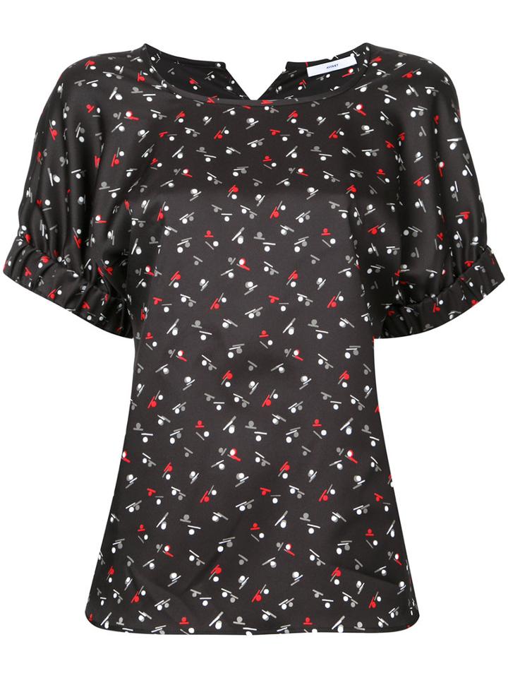 Astraet - Dotted Print T-shirt - Women - Polyester - One Size, Black, Polyester