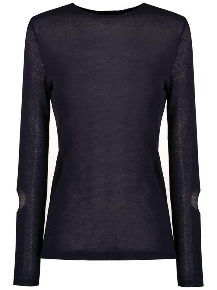 Gloria Coelho Long Sleeved Knit Blouse - Blue