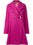 No21 Double Breasted Coat, Women's, Size: 42, Pink/purple, Polyamide/wool