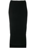Versus Button Side Slit Skirt - Black