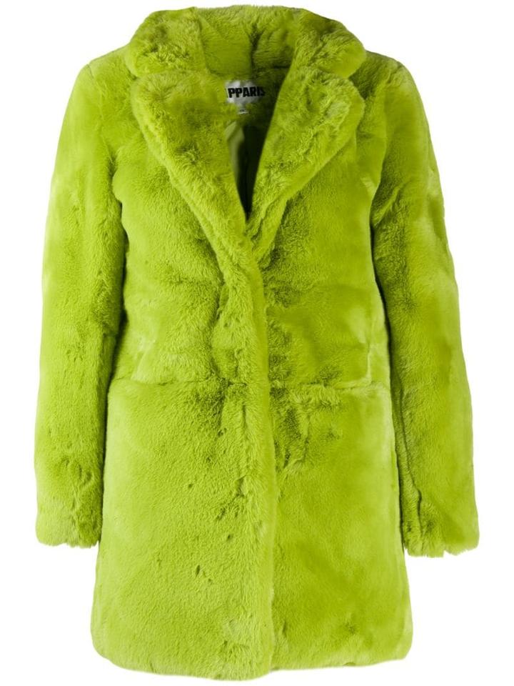 Apparis Faux-fur Midi Coat - Green