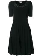 Fendi Pleated Appliqué Dress - Black