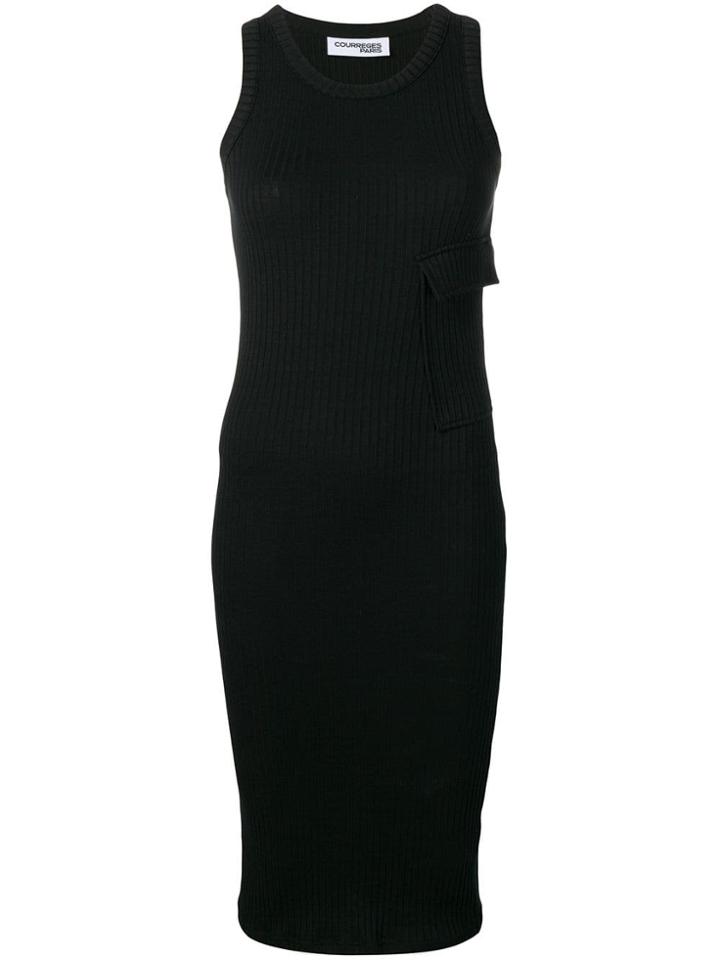 Courrèges Ribbed Midi Dress - Black