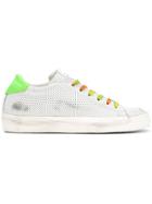 Leather Crown Perforated Sneakers - White