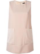 Joseph Longline Oversized Pockets Vest, Women's, Size: 40, Pink/purple, Acetate/polyester/spandex/elastane/cupro