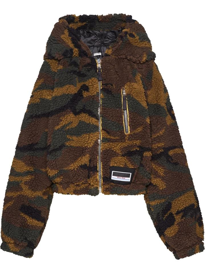 Miu Miu Camouflage Military Jacket - Green