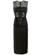 À La Garçonne Jacquard Corset Dress - Black
