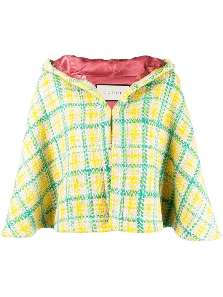 Gucci Hooded Knit Poncho - Green