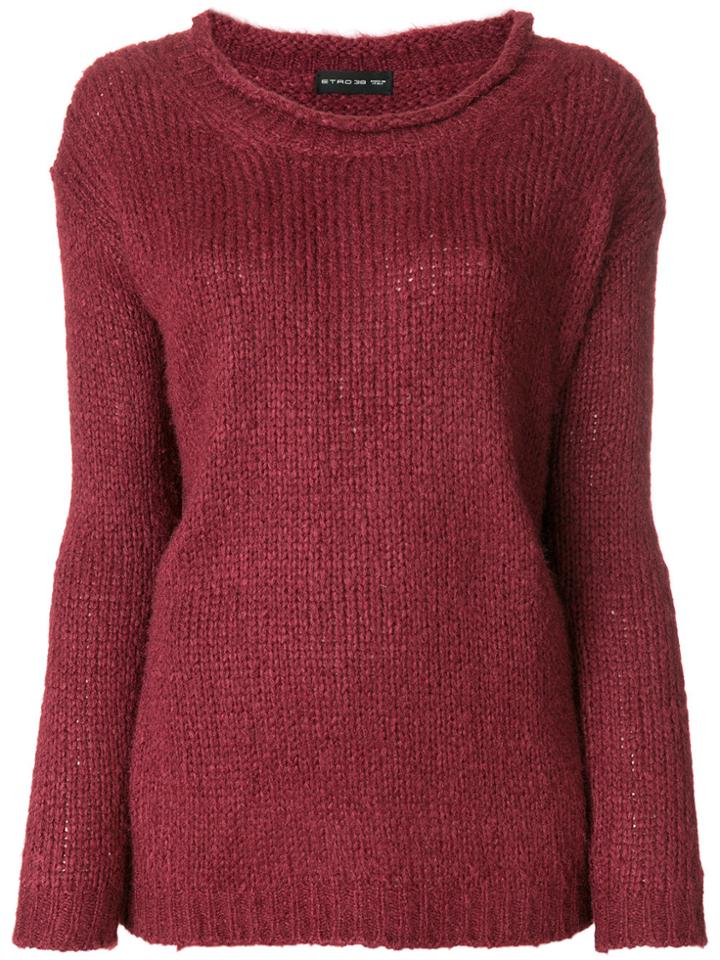 Etro Deep U-neck Jumper - Pink & Purple