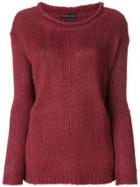 Etro Deep U-neck Jumper - Pink & Purple