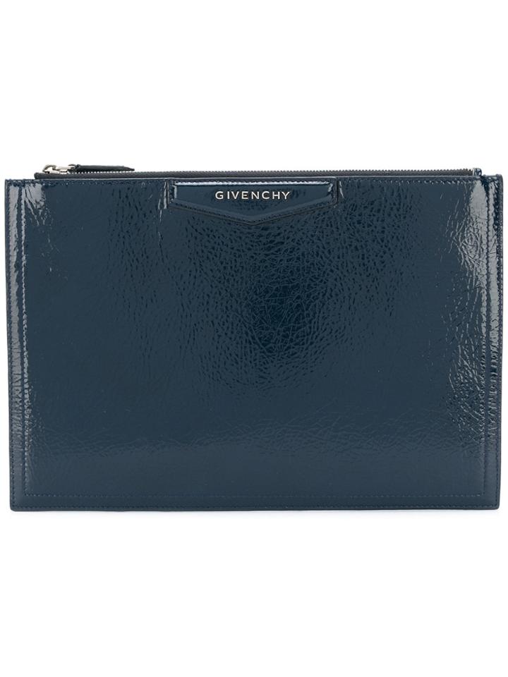 Givenchy Vernished Square Shaped Clutch - Blue